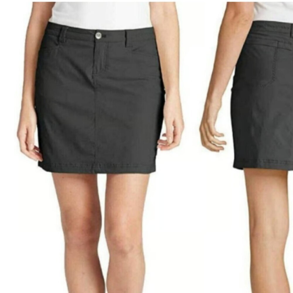 Women's 10 Charcoal Dark Grey Athletic Travel Golf Athleisure Sporty Skort Skirt